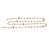Natural Genuine Black DIAMOND AAA Gemstone 18K Solid Gold 2.5mm Bead Women Jewelry Making Necklace Rosary Chain Per INCH April Birthstone