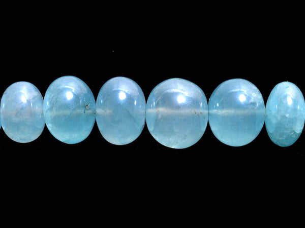Mystic sky blue quartz gemstone bead strands, rondelle-shaped 4-inch long bead strand, smooth bead size 9-9.5mm, handmade gemstone bead strand 96 carats, women jewelry making necklaces, earrings, and bracelets bead strands.