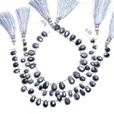 Black moonstone faceted bead size 7.5X10-7.5X11mm, 11X16-11X17.5mm.