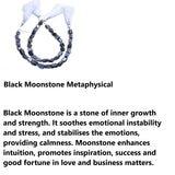 Black moonstone handmade gemstone bead strand 27, 65 Carat.