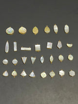 24K Gold Electroplated Mother of Pearl Triangle Charm – DIY Pendant (15mm 15X20mm 18X25mm)