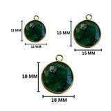 Emerald Coin/Round Pendant - Boho Chic Gemstone Necklace with 24kt Gold Elegance