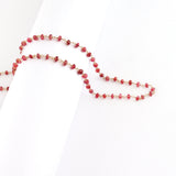 Ruby Natural Precious AAA Gemstone 18K Solid Gold 3mm Bead Women Jewelry Making Necklace Rosary Chain Per INCH, Earrings, July Birthstone