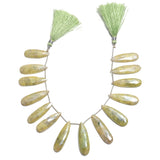 Green grapolite handmade gemstone bead strand 81, 125 carat.