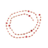 Ruby Natural Precious AAA Gemstone 18K Solid Gold 2.5mm Bead Women Jewelry Making Necklace Rosary Chain Per INCH, Bracelets July Birthstone