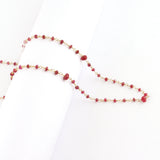 Ruby Natural Precious AAA Gemstone 18K Solid Gold 2.5mm Bead Women Jewelry Making Necklace Rosary Chain Per INCH, Bracelets July Birthstone