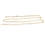 Natural Genuine Gray DIAMOND AAA Gemstone 18K Solid Gold 2.5mm Bead Women Jewelry Making Necklace Rosary Chain Per INCH April Birthstone