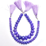Mystic purple quartz handmade gemstone bead strand 103 carat.