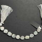 Bio sillimanite natural gemstone bead strands, slice-shaped 4-inch long bead strands, smooth bead size 8X8-9X8mm, handmade gemstone bead strand 17 carats, women jewelry making necklaces, earrings, and bracelets bead strands.