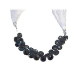Blue moss aquamarine natural gemstone bead strands, heart shaped 4-inch long bead strand, faceted bead size 5.5-7mm, handmade gemstone bead strand 20 carats, women jewelry making necklaces, earrings, and bracelets bead strands.