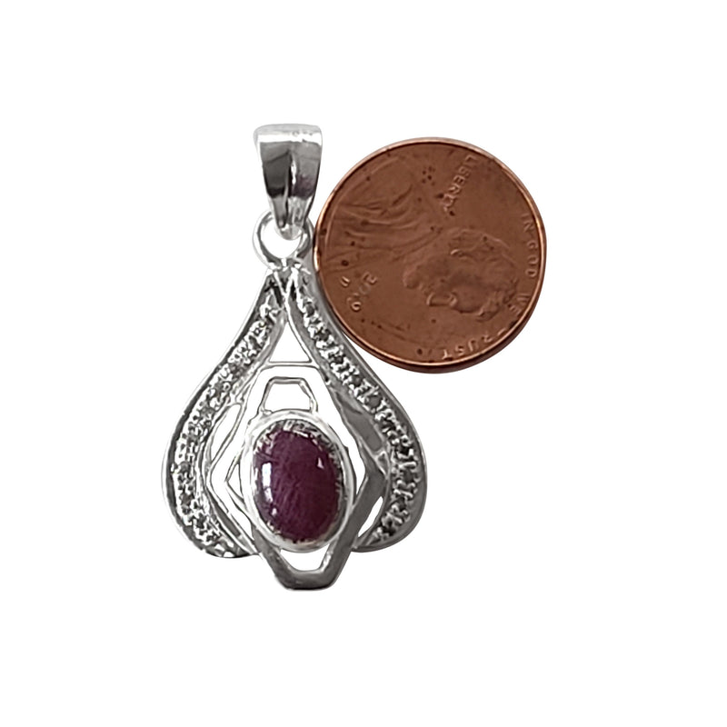 Natural Diamond Studded Precious Ruby 925 Sterling Silver Assorted Vintage Pendants Necklace - AAA Grade Handmade DIY Jewelry- Gifts For Her