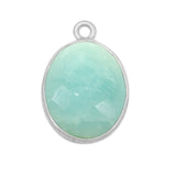 Amazonite Oval Pendant - Boho Chic Gemstone Necklace with 925 Sterling Silver Elegance