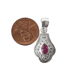 Natural Diamond Studded Precious Ruby 925 Sterling Silver Assorted Vintage Pendants Necklace - AAA Grade Handmade DIY Jewelry- Gifts For Her
