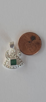 Natural Diamond Studded Precious Emerald 925 Sterling Silver Assorted Vintage Pendants Necklace - AAA Grade Handmade Jewelry- Gifts For Her