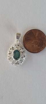 Natural Diamond Studded Precious Emerald 925 Sterling Silver Assorted Vintage Pendants Necklace - AAA Grade Handmade Jewelry- Gifts For Her