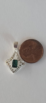 Natural Diamond Studded Precious Emerald 925 Sterling Silver Assorted Vintage Pendants Necklace - AAA Grade Handmade Jewelry- Gifts For Her