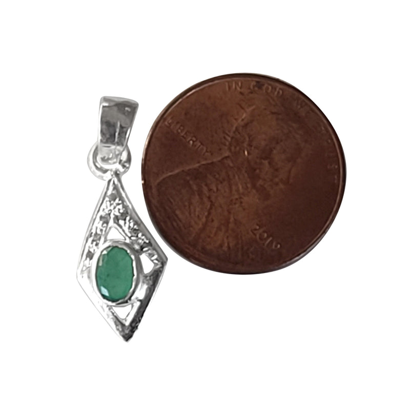 Natural Diamond Studded Precious Emerald 925 Sterling Silver Assorted Vintage Pendants Necklace - AAA Grade Handmade Jewelry- Gifts For Her