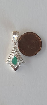 Natural Diamond Studded Precious Emerald 925 Sterling Silver Assorted Vintage Pendants Necklace - AAA Grade Handmade Jewelry- Gifts For Her