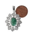 Natural Diamond Studded Precious Emerald 925 Sterling Silver Assorted Vintage Pendants Necklace - AAA Grade Handmade Jewelry- Gifts For Her