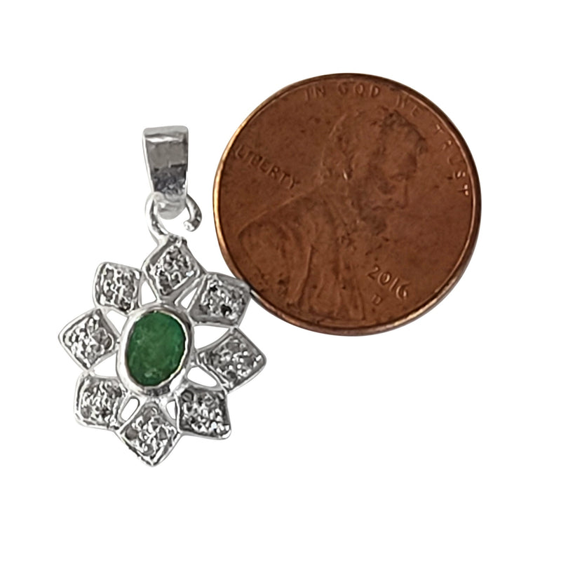 Natural Diamond Studded Precious Emerald 925 Sterling Silver Assorted Vintage Pendants Necklace - AAA Grade Handmade Jewelry- Gifts For Her