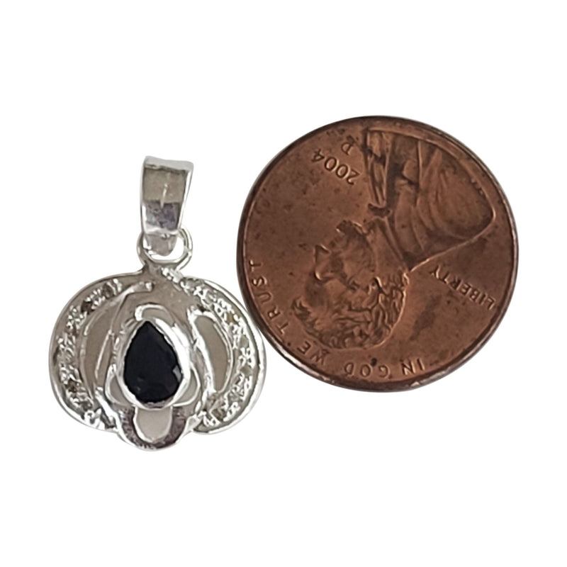 Natural Diamond Studded Precious Blue Sapphire 925 Sterling Silver Assorted Vintage Pendants Necklace - AAA Grade Handmade - Gifts For Her