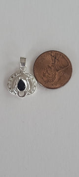 Natural Diamond Studded Precious Blue Sapphire 925 Sterling Silver Assorted Vintage Pendants Necklace - AAA Grade Handmade - Gifts For Her