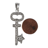 Natural Diamond Studded Precious 925 Sterling Silver Assorted Vintage Key Pendants Necklace - AAA Grade Handmade Jewelry - Gifts For Her