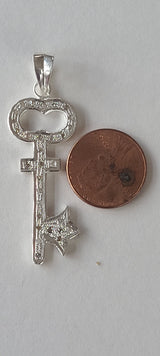 Natural Diamond Studded Precious 925 Sterling Silver Assorted Vintage Key Pendants Necklace - AAA Grade Handmade Jewelry - Gifts For Her