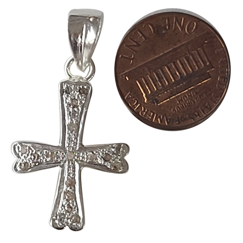 Natural Diamond Studded Precious 925 Sterling Silver Assorted Vintage Cross Pendants Necklace - AAA Grade Handmade Jewelry - Gifts For Her