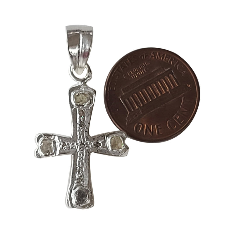 Natural Diamond Studded Precious 925 Sterling Silver Assorted Vintage Cross Pendants Necklace - AAA Grade Handmade Jewelry - Gifts For Her