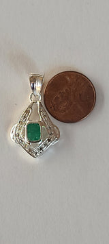 Natural Diamond Studded Precious Emerald 925 Sterling Silver Assorted Vintage Pendants Necklace - AAA Grade Handmade Jewelry- Gifts For Her