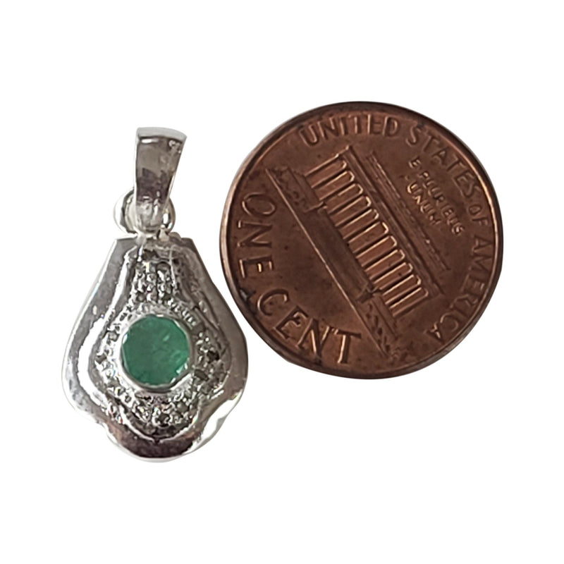 Natural Diamond Studded Precious Emerald 925 Sterling Silver Assorted Vintage Pendants Necklace - AAA Grade Handmade Jewelry- Gifts For Her