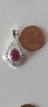 Natural Diamond Studded Precious Ruby 925 Sterling Silver Assorted Vintage Pendants Necklace - AAA Grade Handmade DIY Jewelry- Gifts For Her
