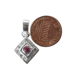 Natural Diamond Studded Precious Ruby 925 Sterling Silver Assorted Vintage Pendants Necklace - AAA Grade Handmade DIY Jewelry- Gifts For Her