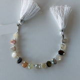 Mystic multi oval faceted bead size 4.5X6.5-5X7mm, 6X8-5.5X7.5mm, 6X8-6X7.5mm.