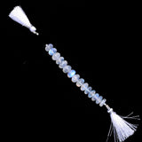 Rainbow Moonstone rondelle birthstone month june zodiac sign cancer.