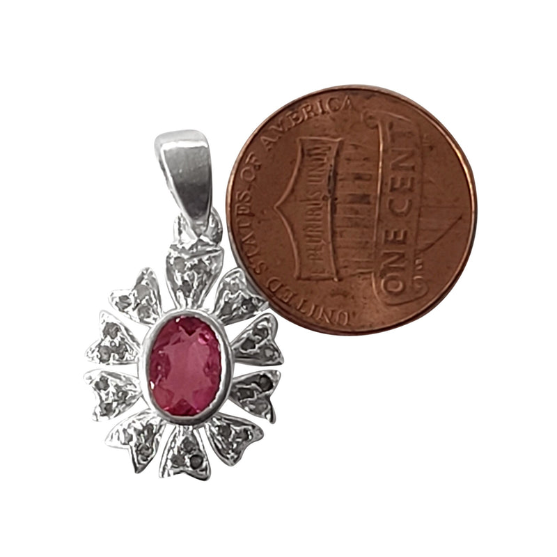 Natural Diamond Studded Precious Ruby 925 Sterling Silver Assorted Vintage Pendants Necklace - AAA Grade Handmade DIY Jewelry- Gifts For Her