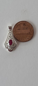 Natural Diamond Studded Precious Ruby 925 Sterling Silver Assorted Vintage Pendants Necklace - AAA Grade Handmade DIY Jewelry- Gifts For Her