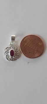 Natural Diamond Studded Precious Ruby 925 Sterling Silver Assorted Vintage Pendants Necklace - AAA Grade Handmade DIY Jewelry- Gifts For Her