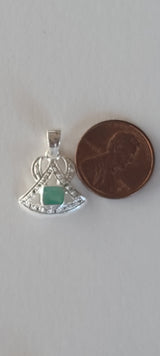 Natural Diamond Studded Precious Emerald 925 Sterling Silver Assorted Vintage Pendants Necklace - AAA Grade Handmade Jewelry- Gifts For Her