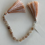 Multi sillimanite mystic gemstone bead strands, oval-shaped 4-inch long bead strand, faceted bead size 5X7mmmm, handmade gemstone bead strand 14 carats, women jewelry making necklaces, earrings, and bracelets bead strands.
