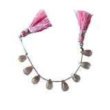 Faceted Pink Topaz Teardrop Bead Strand, DIY Jewelry Making