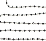 black spinel quartz gemstone bead chain 24k gold plated over silver, women jewelry making necklaces, earrings, and bracelets bead chain.
