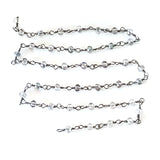clear quartz gemstone bead chain 24k gold plated over silver, women jewelry making necklaces, earrings, and bracelets bead chain.