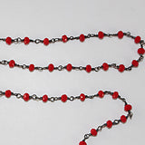 red coral quartz gemstone bead chain 24k gold plated over silver, women jewelry making necklaces, earrings, and bracelets bead chain.