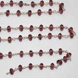 rhodolite garnet quartz gemstone bead chain silver, women jewelry making necklaces, earrings, and bracelets bead chain.
