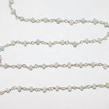 Amazonite natural semi-precious gemstone beads 3-4mm rosary chain for a necklace, earrings, anklet, and bracelet making.
