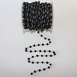 Lava natural semi-precious gemstone beads 4mm silver plated rosary chain for a necklace, earrings, anklet, and bracelet making.