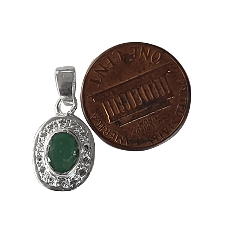 Natural Diamond Studded Precious Emerald 925 Sterling Silver Assorted Vintage Pendants Necklace - AAA Grade Handmade Jewelry- Gifts For Her