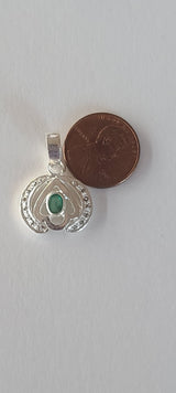 Natural Diamond Studded Precious Emerald 925 Sterling Silver Assorted Vintage Pendants Necklace - AAA Grade Handmade Jewelry- Gifts For Her